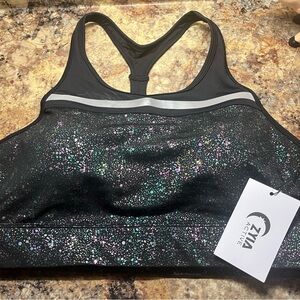 ZYIA Black Glitter Sports Bra